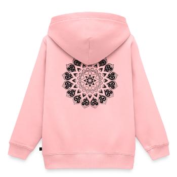 Mandala - Kinder Premium Organic Hoodie - Rosa - Hinten - AI Model Kid Female (0cm)