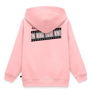 sei nicht so negativ filmstreifen negativ - Kinder Premium Organic Hoodie - Rosa - Hinten - AI Model Kid Female (0cm)