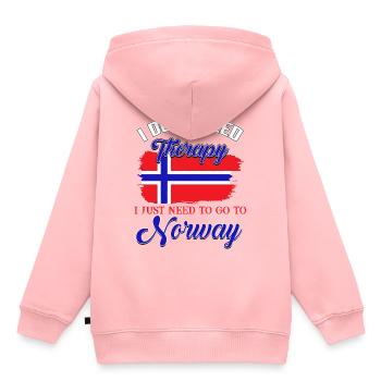 Norvège, destination de voyage, troll - Sweat Premium à capuche enfant bio - rose - Dos - AI Model Kid Female (0cm)