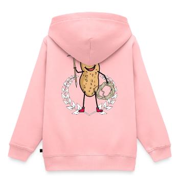 Erdnuss Bergsteiger Extremsportler Erdnuss - Kinder Premium Organic Hoodie - Rosa - Hinten - AI Model Kid Female (0cm)