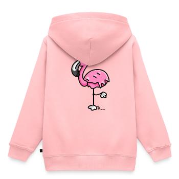 Flamingo - Sweat Premium à capuche enfant bio - rose - Dos - AI Model Kid Female (0cm)