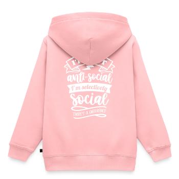 anti-social, lazy, sarcastic - Kids Premium Organic Hoodie - rose - Back - AI Model Kid Female (0cm)