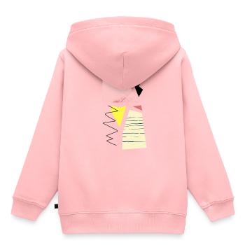 Hippe abstrakte, geometrische Formen & Shapes - Kinder Premium Organic Hoodie - Rosa - Hinten - AI Model Kid Female (0cm)