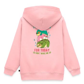 schlafende Froschfamilie - nicht wecken - Kinder Premium Organic Hoodie - Rosa - Hinten - AI Model Kid Female (0cm)