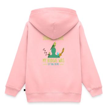 Perruche, perruches, oiseaux - Sweat Premium à capuche enfant bio - rose - Dos - AI Model Kid Female (0cm)