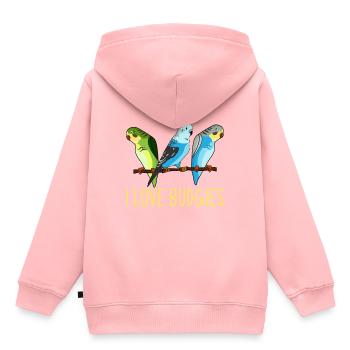 Perruche, Perruche Vintage, Perruche - Sweat Premium à capuche enfant bio - rose - Dos - AI Model Kid Female (0cm)