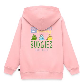 Perruche, perruche, perruche - Sweat Premium à capuche enfant bio - rose - Dos - AI Model Kid Female (0cm)