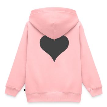 Heart - Kinder Premium Organic Hoodie - Rosa - Hinten - AI Model Kid Female (0cm)