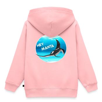 Hey Manta - Kinder Premium Organic Hoodie - Rosa - Hinten - AI Model Kid Female (0cm)