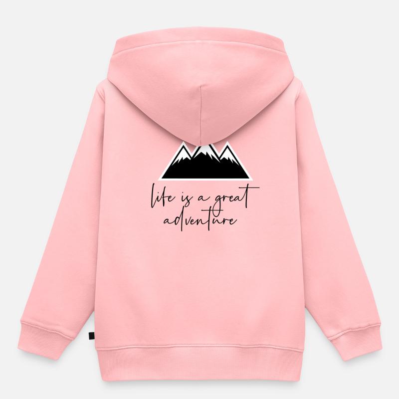 La vie est une belle aventure - Sweat Premium à capuche enfant bio - rose