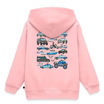 Voitures de police véhicules de flic voitures de patrouille - Sweat Premium à capuche enfant bio - rose - Dos - AI Model Kid Female (0cm)