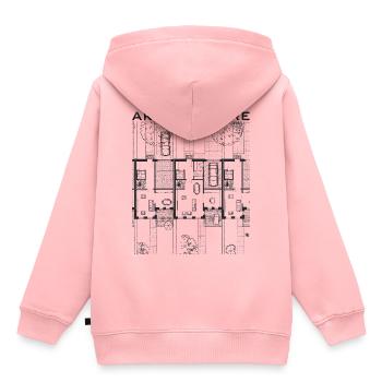 Architektur - Kinder Premium Organic Hoodie - Rosa - Hinten - AI Model Kid Female (0cm)