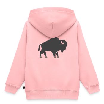 Icône de bison - Sweat Premium à capuche enfant bio - rose - Dos - AI Model Kid Female (0cm)
