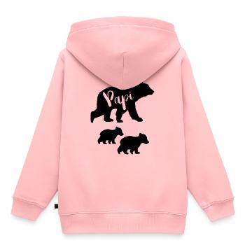 Shirt für Papi | Papi Bär Vatertagsgeschenk - Kinder Premium Organic Hoodie - Rosa - Hinten - AI Model Kid Female (0cm)