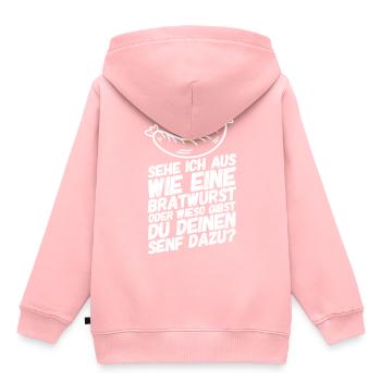 Bratwurst Senf Sprüche - Kinder Premium Organic Hoodie - Rosa - Hinten - AI Model Kid Female (0cm)