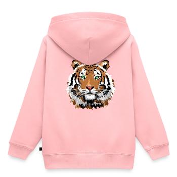 tigre - Sweat Premium à capuche enfant bio - rose - Dos - AI Model Kid Female (0cm)