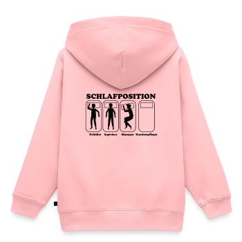 Schlafposition Krankenpfleger - Kinder Premium Organic Hoodie - Rosa - Hinten - AI Model Kid Female (0cm)