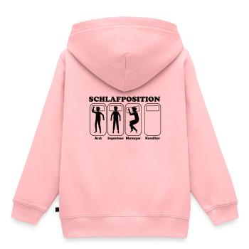 Konditor Schlafposition - Kinder Premium Organic Hoodie - Rosa - Hinten - AI Model Kid Female (0cm)