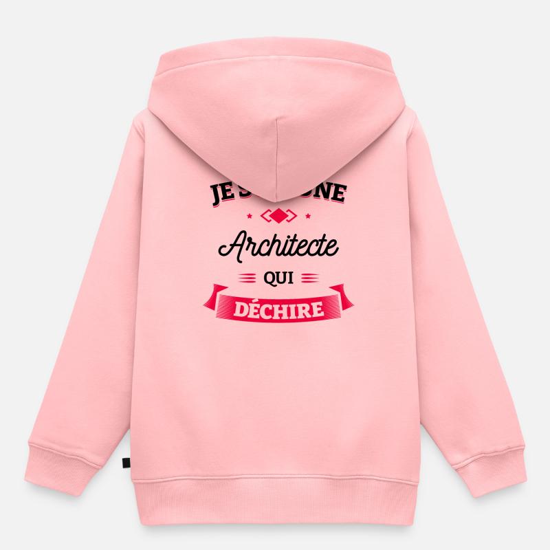 ARCHITECTE QUI DÉCHIRE - Sweat Premium à capuche enfant bio - rose