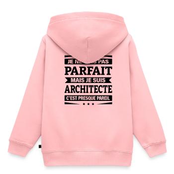 ARCHITECTE - Sweat Premium à capuche enfant bio - rose - Dos - AI Model Kid Female (0cm)