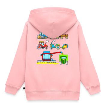 Mähdrescher Traktoren Kinder - Kinder Premium Organic Hoodie - Rosa - Hinten - AI Model Kid Female (0cm)