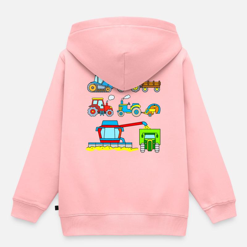 Moissonneuses-batteuses Tracteurs Enfants - Sweat Premium à capuche enfant bio - rose