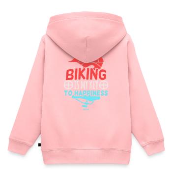 Biking vélo vélo VTT Sport - Sweat Premium à capuche enfant bio - rose - Dos - AI Model Kid Female (0cm)