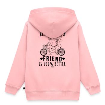 Fahrradtour mit Freunden Ausflug Radtour - Kinder Premium Organic Hoodie - Rosa - Hinten - AI Model Kid Female (0cm)