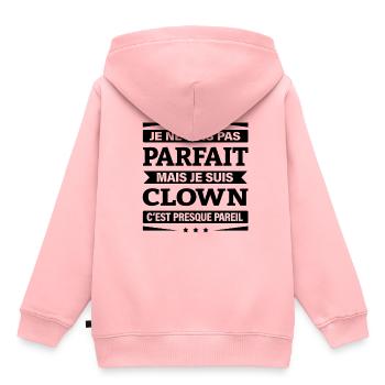 JE SUIS CLOWN - Sweat Premium à capuche enfant bio - rose - Dos - AI Model Kid Female (0cm)