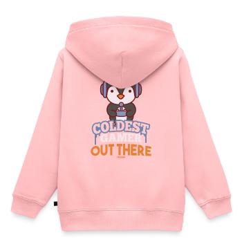 Pinguin Südpol zocken Geek Gaming - Kinder Premium Organic Hoodie - Rosa - Hinten - AI Model Kid Female (0cm)