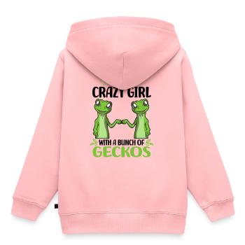 Geckos - Sweat Premium à capuche enfant bio - rose - Dos - AI Model Kid Female (0cm)