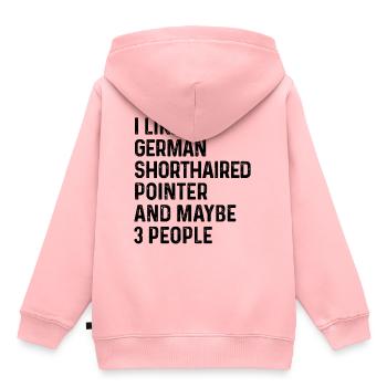 J’aime le pointeur allemand à poil court et peut-être 3 - Sweat Premium à capuche enfant bio - rose - Dos - AI Model Kid Female (0cm)