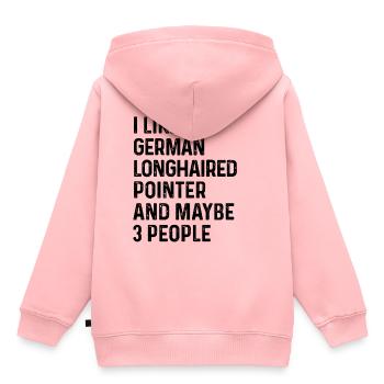 J’aime le pointeur allemand à poil long et peut-être 3 - Sweat Premium à capuche enfant bio - rose - Dos - AI Model Kid Female (0cm)