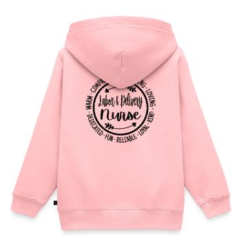 Labor & Delivery Infirmière Escouade des Soins Infirmiers - Sweat Premium à capuche enfant bio - rose - Dos - AI Model Kid Female (0cm)
