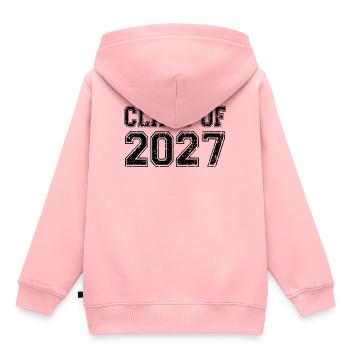 Classe de 2027 - Sweat Premium à capuche enfant bio - rose - Dos - AI Model Kid Female (0cm)
