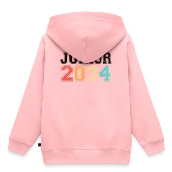 Junior 2034 Rétro Vintage - Sweat Premium à capuche enfant bio - rose - Dos - AI Model Kid Female (0cm)