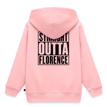 Straight Outta Florenz - Kinder Premium Organic Hoodie - Rosa - Hinten - AI Model Kid Female (0cm)