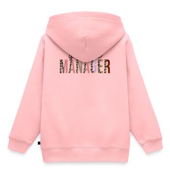 General Manager Leopard Print Lustig - Kinder Premium Organic Hoodie - Rosa - Hinten - AI Model Kid Female (0cm)