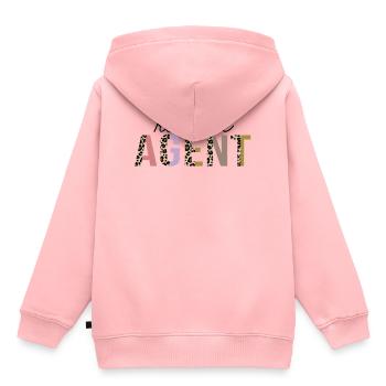 Agent de revenu Leopard Print Drôle - Sweat Premium à capuche enfant bio - rose - Dos - AI Model Kid Female (0cm)