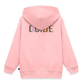 Anleitung - Kinder Premium Organic Hoodie - Rosa - Hinten - AI Model Kid Female (0cm)
