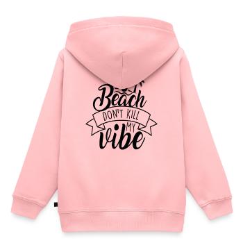 Strand Töte nicht meine Stimmung Strandzitate - Kinder Premium Organic Hoodie - Rosa - Hinten - AI Model Kid Female (0cm)