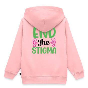 Mettre fin à la stigmatisation La santé mentale compte Vintage - Sweat Premium à capuche enfant bio - rose - Dos - AI Model Kid Female (0cm)