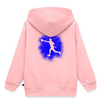 Joueurs de flag football américain Hommes - Sweat Premium à capuche enfant bio - rose - Dos - AI Model Kid Female (0cm)