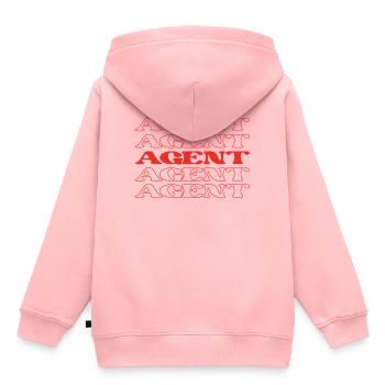 Agent Broker Operative Handler Agentur - Kinder Premium Organic Hoodie - Rosa - Hinten - AI Model Kid Female (0cm)