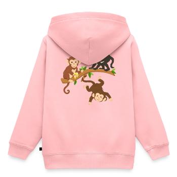 Lustige Affen - Kinder Premium Organic Hoodie - Rosa - Hinten - AI Model Kid Female (0cm)