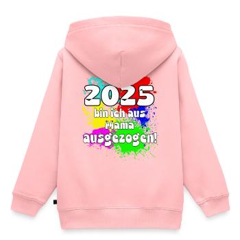 2025 bin ich aus meiner Mama ausgeszogen - Kinder Premium Organic Hoodie - Rosa - Hinten - AI Model Kid Female (0cm)