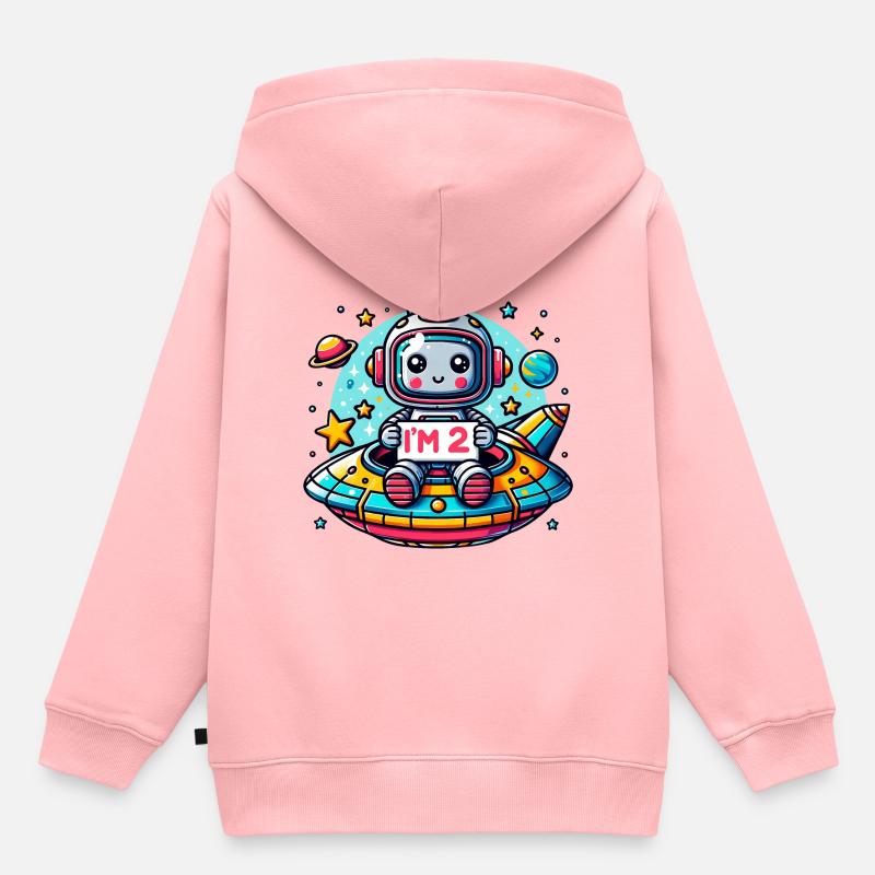 J’ai 2 ans deuxième anniversaire - Sweat Premium à capuche enfant bio - rose