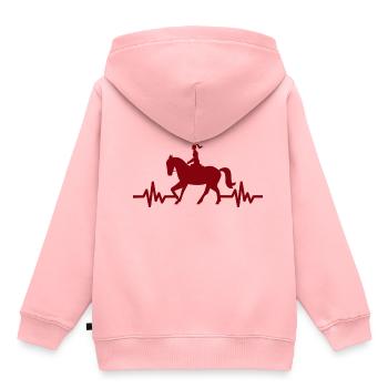 Heartbeat - Étalon Cheval Jument Ross Polo - Sweat Premium à capuche enfant bio - rose - Dos - AI Model Kid Female (0cm)