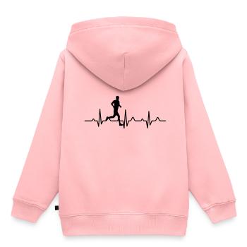 Marathon - Kinder Premium Organic Hoodie - Rosa - Hinten - AI Model Kid Female (0cm)