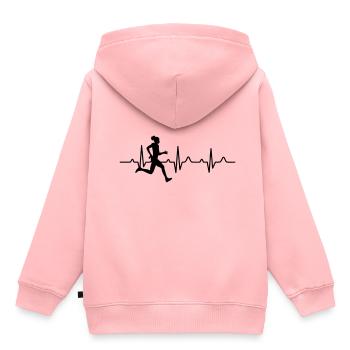 Marathon - Kinder Premium Organic Hoodie - Rosa - Hinten - AI Model Kid Female (0cm)